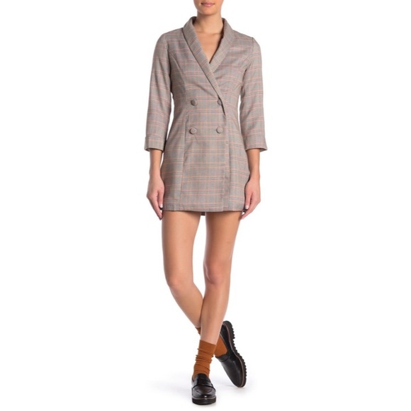 Plaid Blazer Dress - Picture 1 of 8